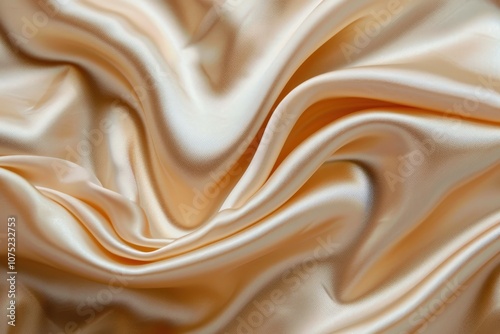 Wallpaper Mural Draped Smooth Golden Silk Fabric with Soft Waves and Subtle Light Reflections Torontodigital.ca