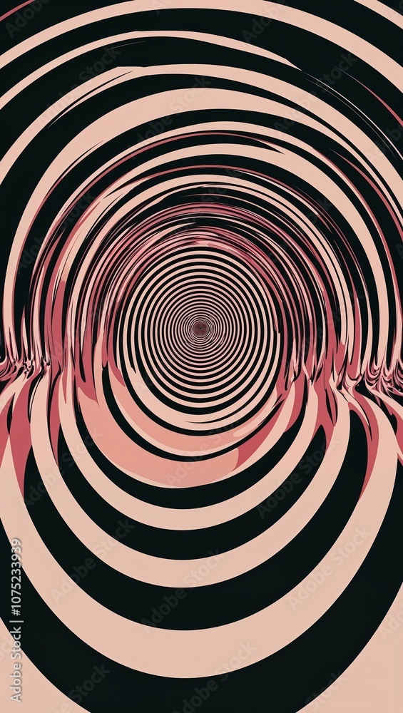 Fototapeta premium Spiraling stripes merging into a singular vanishing point