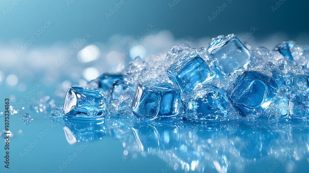 Clever background design of ice cubes on a blue background, cinematic lighting
Clever background design of ice cubes on a blue background, cinematic lighting