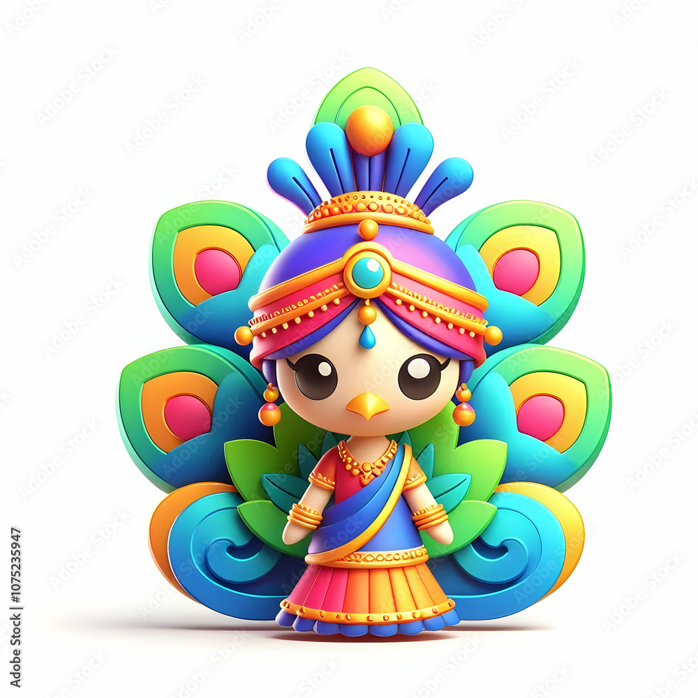 3D Vector Traditional Indian Peacock Vibrant Illustration Isolated White Background Makar Sankranti Symbol of Beauty Pride Infographics Decorative Designs Chibi Icon 3D Vector Traditional Indian Peacock Vibrant Illustration Isolated White Background Makar Sankranti Symbol of Beauty Pride Infographics Decorative Designs Chibi Icon