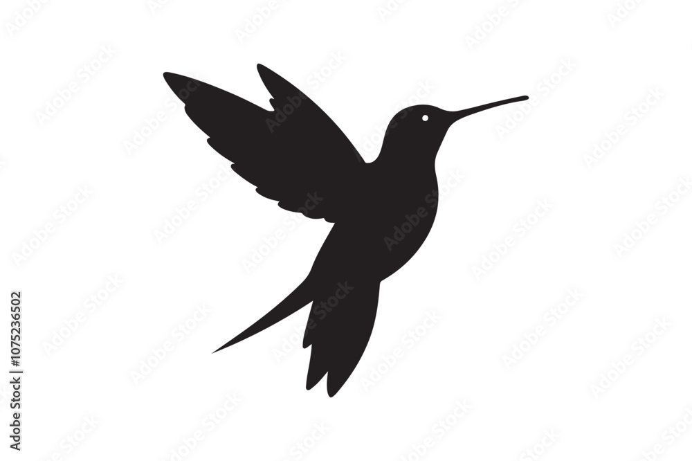 Fototapeta premium Hummingbird Silhouette vector illustration, Hummingbird Silhouette, Hummingbird Silhouette PNG