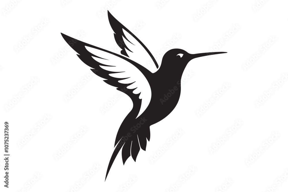 Fototapeta premium Hummingbird Silhouette vector illustration, Hummingbird Silhouette, Hummingbird Silhouette PNG