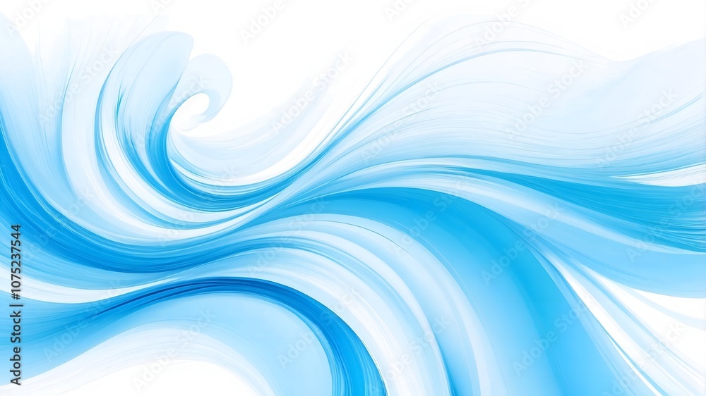 Fototapeta premium Swirling blue and white abstract lines creating a sense of motion and flow