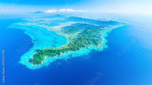 Mapping Taiwan's Troubling Boundaries, Aerial view reveals the complex geopolitical landscape, highlighting areas of conflict and tension amidst serene natural beauty.