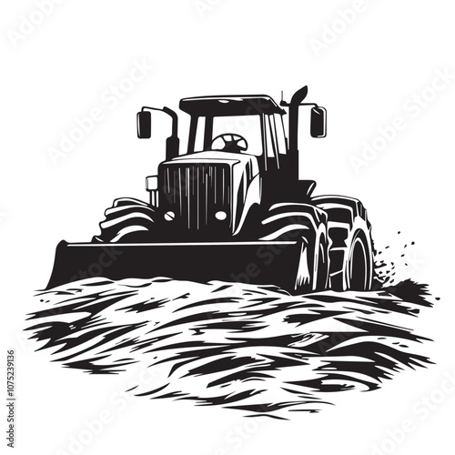 Plow In cartoon, hand-drawn flat style. image for social media, websites and UI. Isolated 2D vector design in logo, icon, sketch style, simple line vector, single color. AI Generative Art.