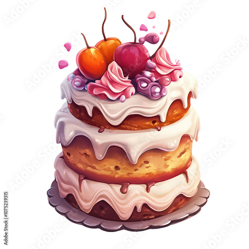 Party cake decorated with beautiful pastel color, Perfect for celebrations and special occasions.