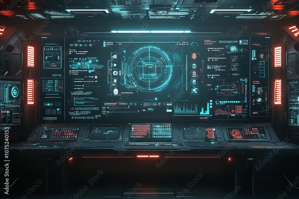 Future interface showcasing a secure network. Generative Ai Future interface showcasing a secure network. Generative Ai