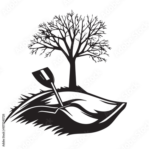 Plow In cartoon, hand-drawn flat style. image for social media, websites and UI. Isolated 2D vector design in logo, icon, sketch style, simple line vector, single color. AI Generative Art.