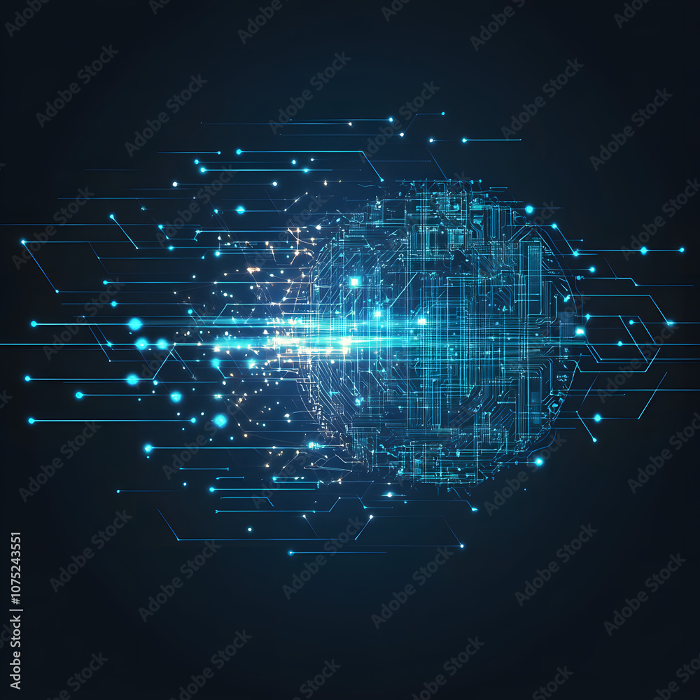 A digital abstract background with glowing blue and purple connections forms the shape of an AI brain on a dark gradient, ideal for tech presentations and social network banners. A digital abstract background with glowing blue and purple connections forms the shape of an AI brain on a dark gradient, ideal for tech presentations and social network banners.