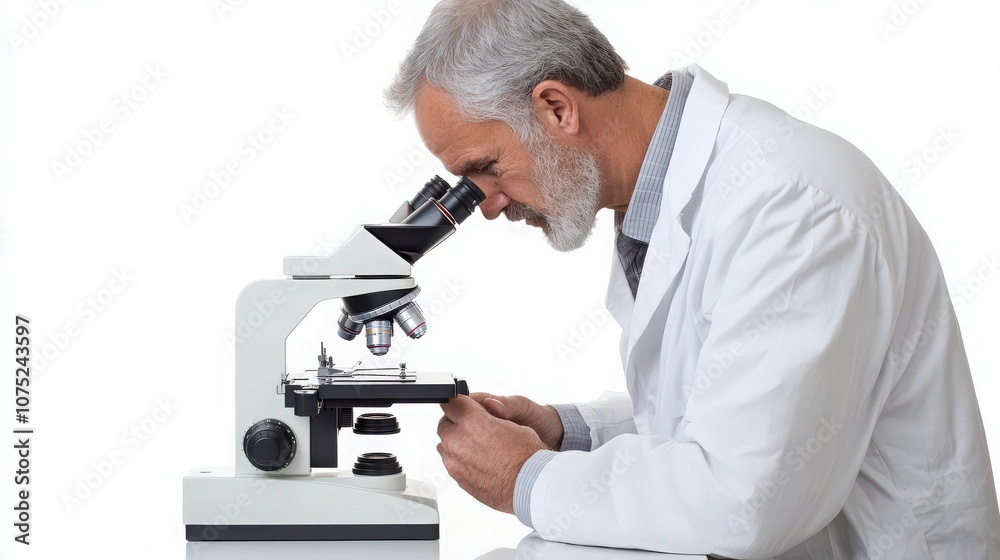 scientist with microscope scientist with microscope