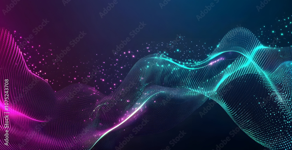 A digital abstract background with glowing blue and purple connections forms the shape of an AI brain on a dark gradient, ideal for tech presentations and social network banners.