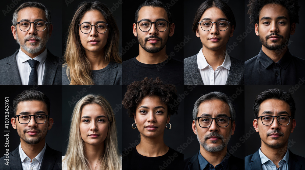 Diverse group of professionals posing for a composite portrait Diverse group of professionals posing for a composite portrait