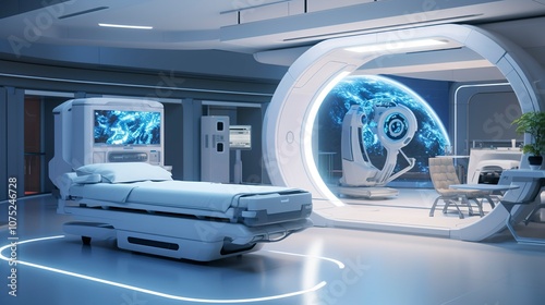 A photo of a cancer treatment center with advanced technology