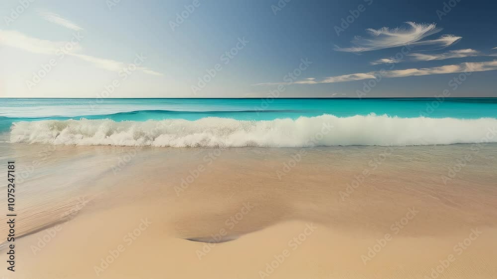 Tropical Beach with Turquoise Waves and Clear Sky Tropical Beach with Turquoise Waves and Clear Sky