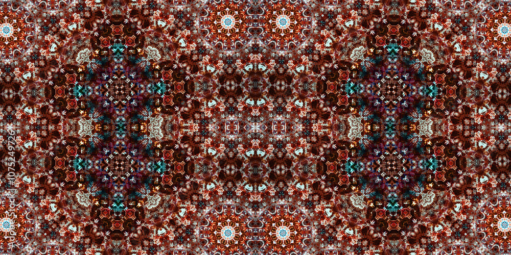 Seamless kaleidoscope pattern. The texture of the woven pattern. Endless pattern Seamless kaleidoscope pattern. The texture of the woven pattern. Endless pattern
