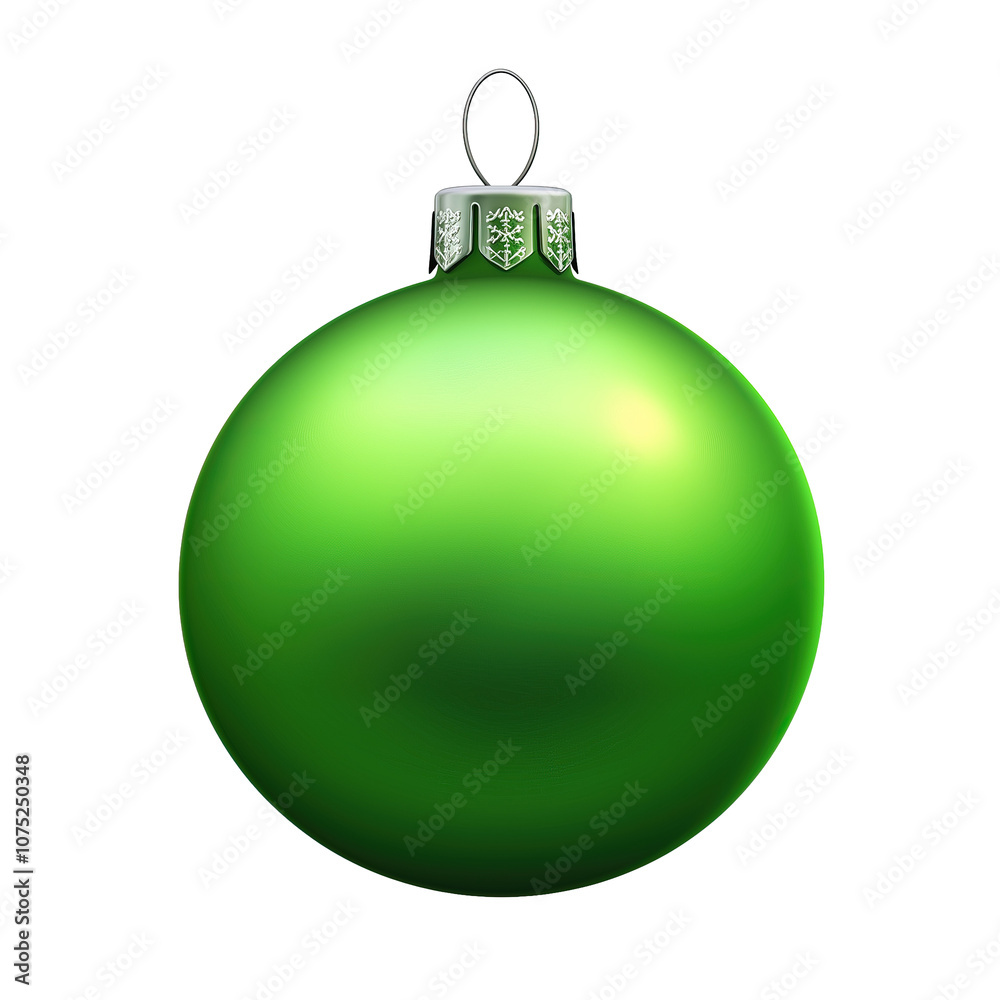 A green Christmas ball, isolated over transparent background, PNG cut-out A green Christmas ball, isolated over transparent background, PNG cut-out