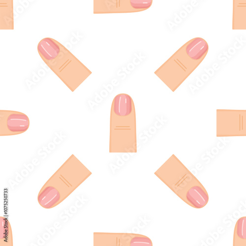 Seamless pattern featuring manicured fingers pointing in various directions, ideal for beauty, cosmetics, or spa related designs