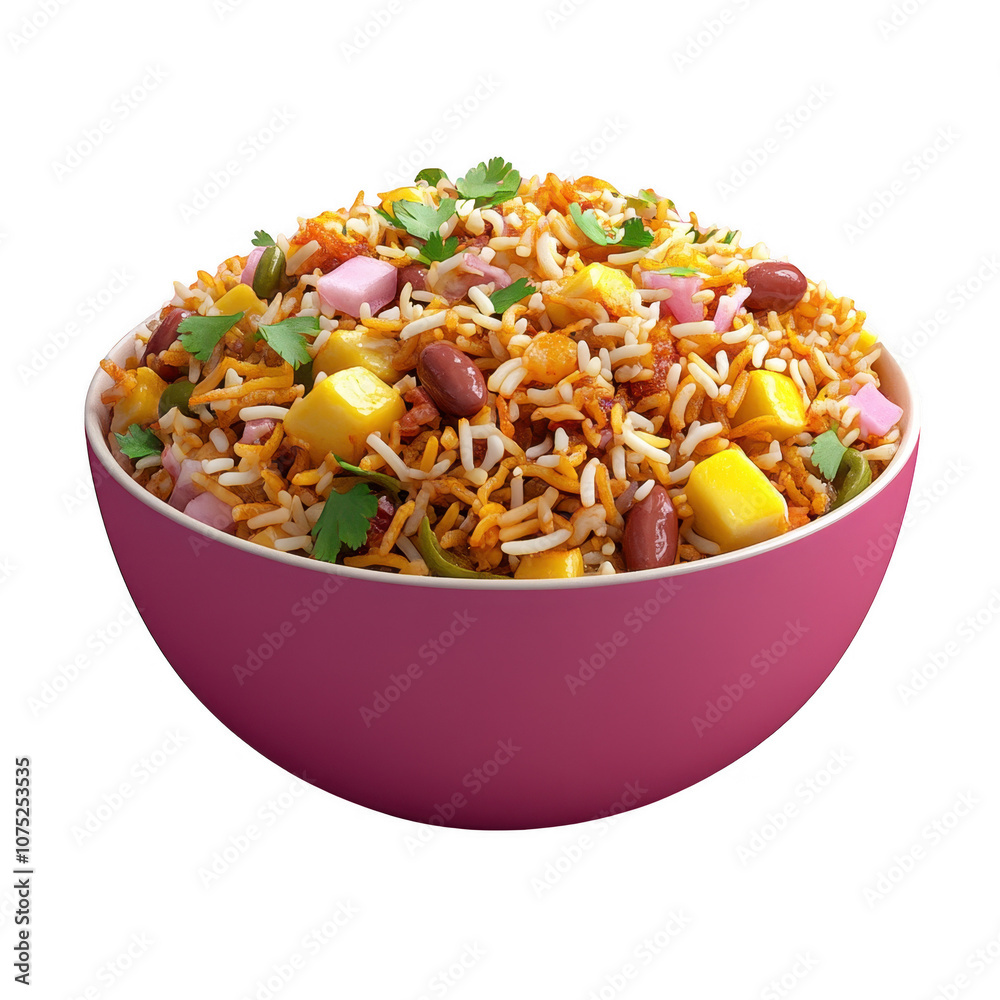 Delicious and Vibrant Vegetable Fried Rice in a Colorful Bowl Delicious and Vibrant Vegetable Fried Rice in a Colorful Bowl