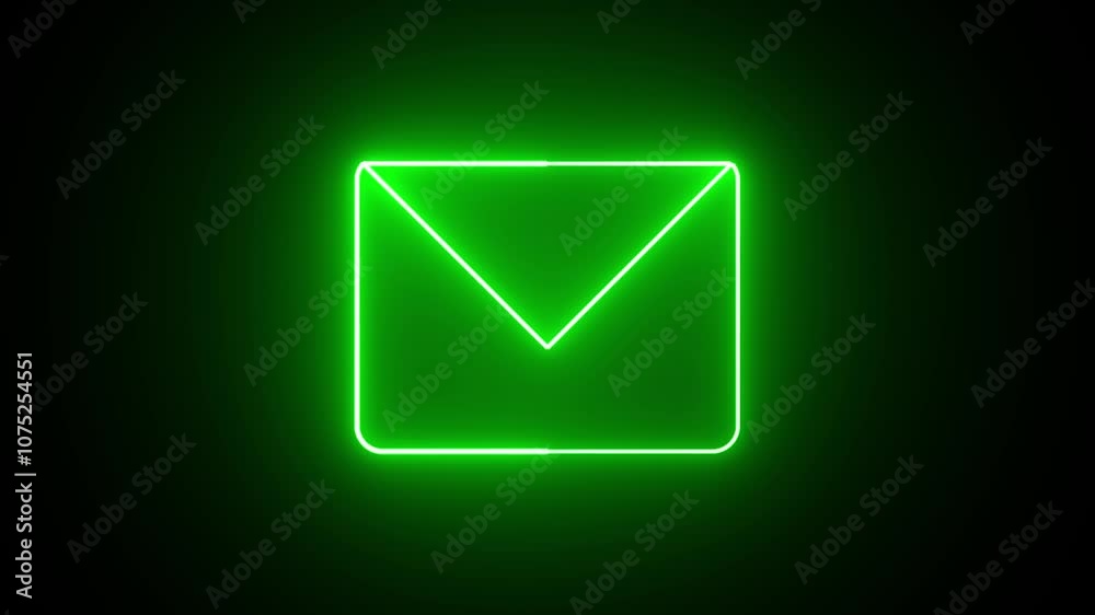 glowing  message box icon