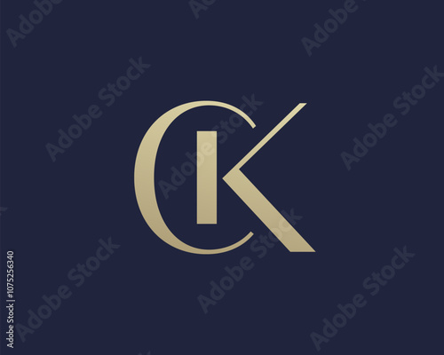 CK letter logo icon design. Classic style luxury initials monogram.