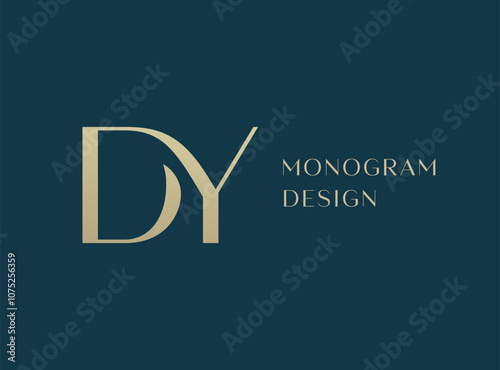 DY letter logo icon design. Classic style luxury initials monogram.