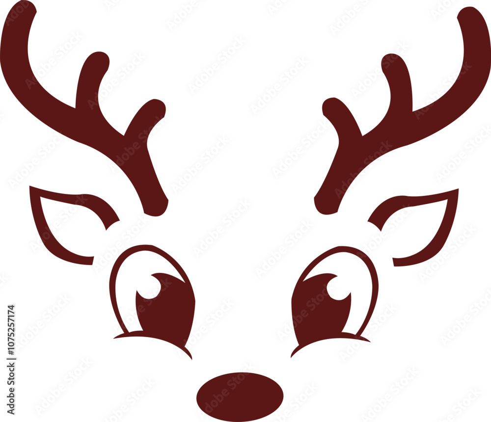 Reindeer Christmas clip art design on plain white transparent isolated background for card, shirt, hoodie, sweatshirt, apparel, card, tag, mug, icon, poster or badge Reindeer Christmas clip art design on plain white transparent isolated background for card, shirt, hoodie, sweatshirt, apparel, card, tag, mug, icon, poster or badge