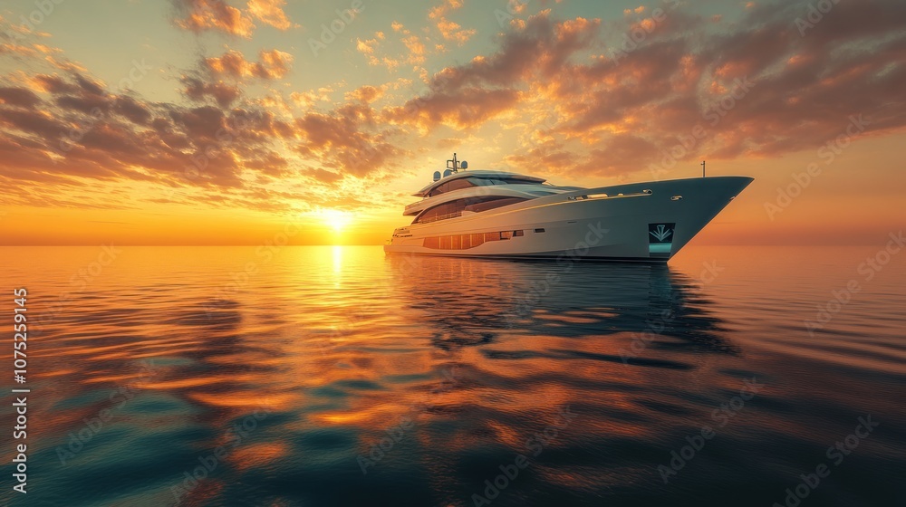 Luxury Yacht at Sunset Luxury Yacht at Sunset
