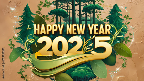 Happy New Year 2025 Frohes neus Jahr 2025 für Karte Einladung photo