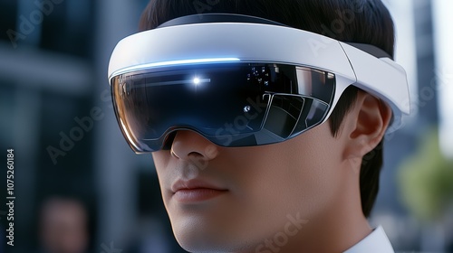 Futuristic Smart Glasses Augmented Reality Technology Man