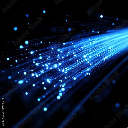Dynamic Fiber Optic Light Trails: A Representation of Modern Technology and Digital Connectivity