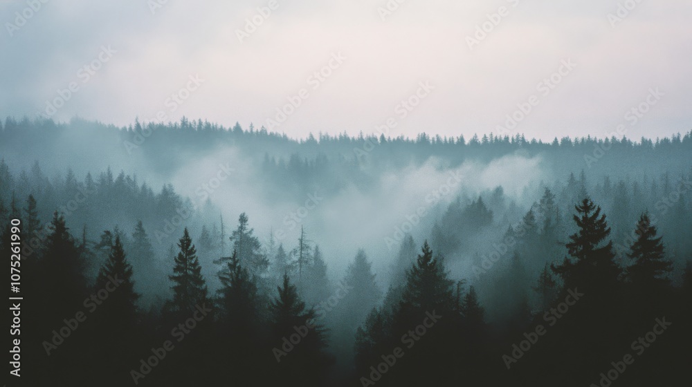 A serene forest landscape shrouded in mist, evoking tranquility and a sense of mystery in the soft morning light. A serene forest landscape shrouded in mist, evoking tranquility and a sense of mystery in the soft morning light.