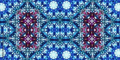 Seamless kaleidoscope pattern. The texture of the woven pattern. Endless pattern