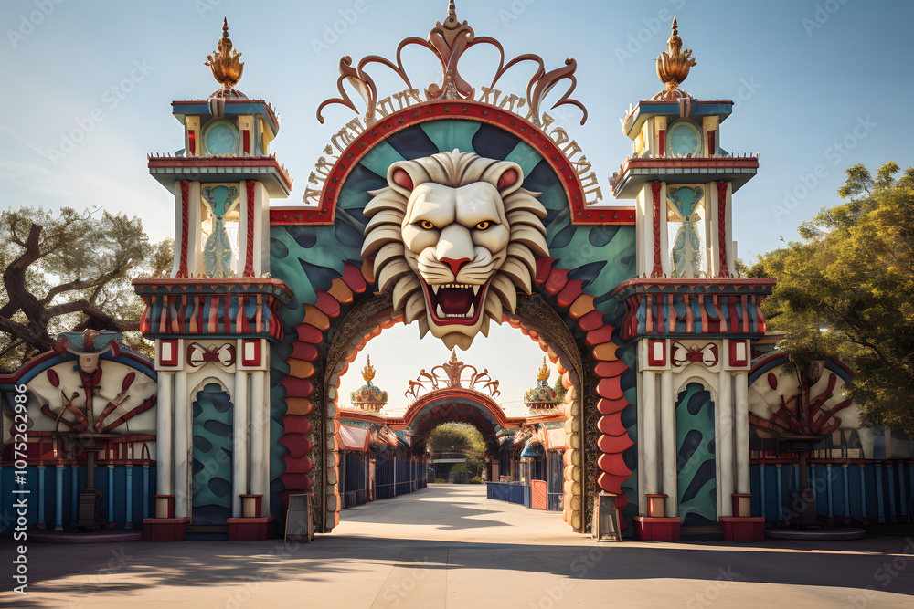 Fototapeta premium photo of a gate to a festival, festival entrance 