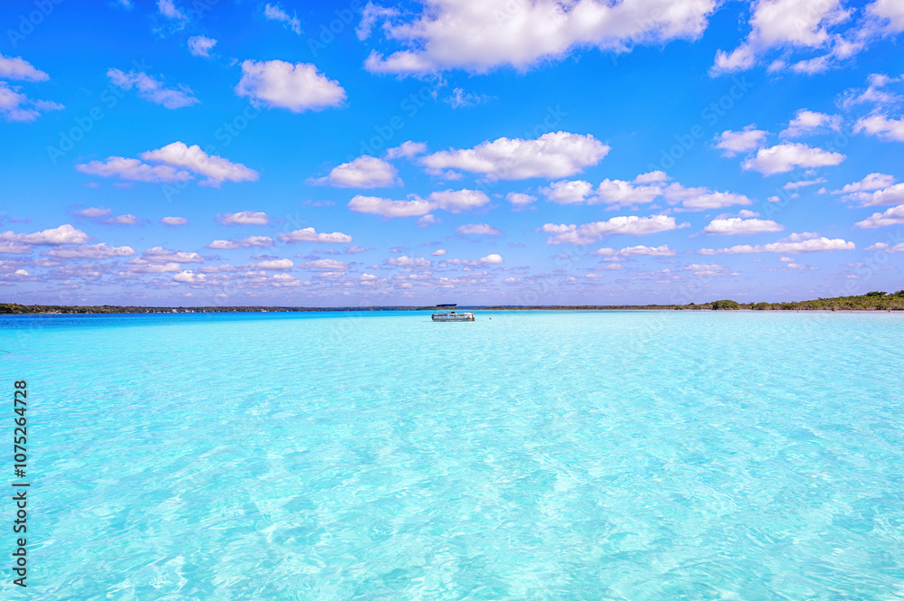 Laguna de Bacalar Lagoon in Mayan Mexico at Quintana roo Laguna de Bacalar Lagoon in Mayan Mexico at Quintana roo