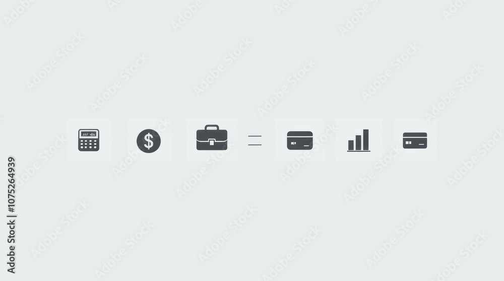 Sleek Business and Finance Icon Set Sleek Business and Finance Icon Set