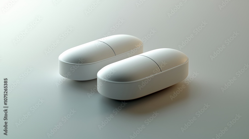 Minimalist Design of White Capsules for Health and Wellness Focus Minimalist Design of White Capsules for Health and Wellness Focus