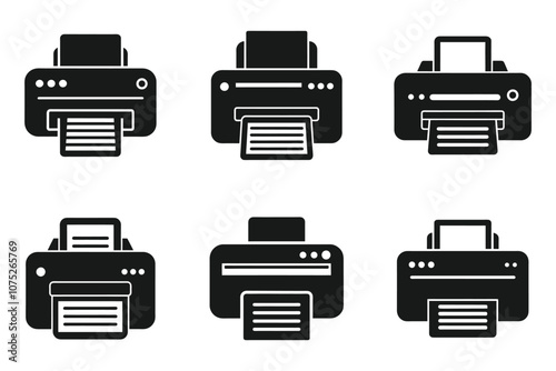 Printer icon set in vector