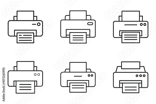 Printer icon set in vector