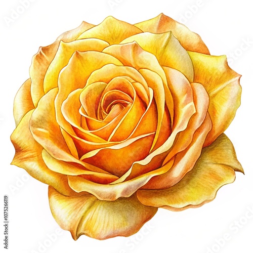 beautiful yellow rose isolated on a white background