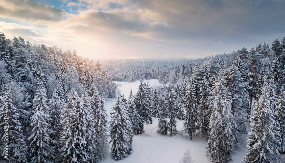 Fototapeta premium The snowy mountains are a sanctuary for winter wildlife. 