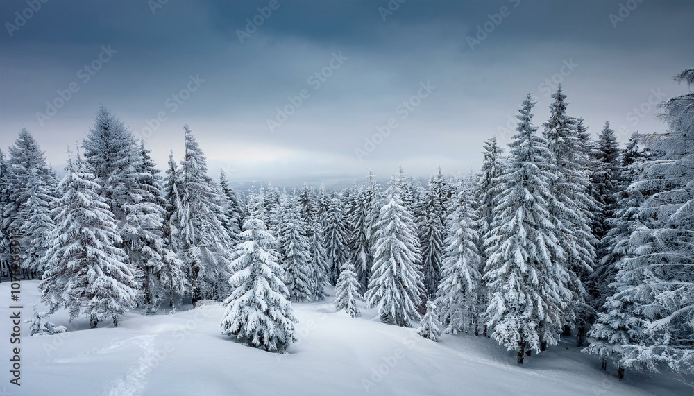 Naklejka premium In the snowy mountains, the beauty of nature is truly humbling.