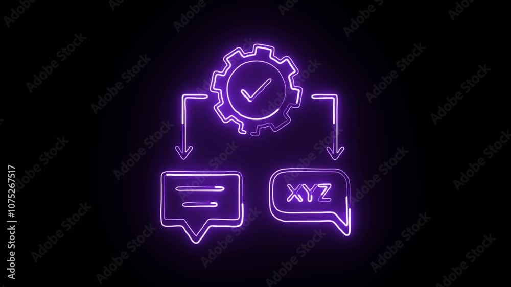 glowing neon NLP icon isolated on black background. HD video motion graphic animation glowing neon NLP icon isolated on black background. HD video motion graphic animation