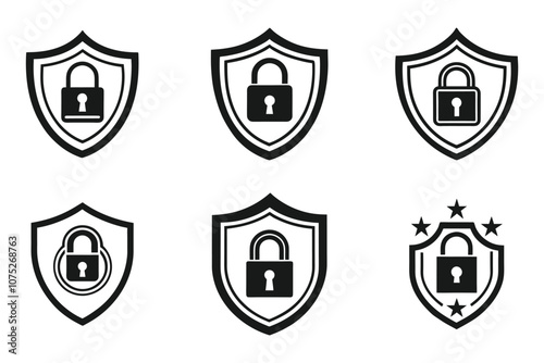 Privacy icon set in creative vector art
