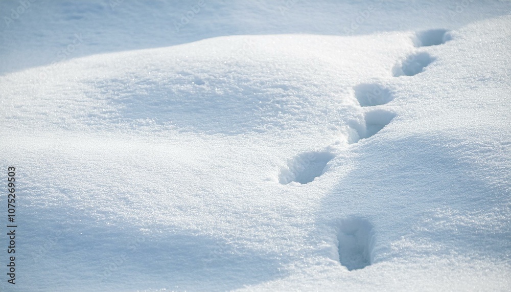 Naklejka premium Small footprints left in the snow