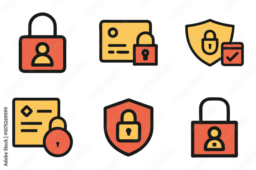 Privacy icon set in creative vector art Privacy icon set in creative vector art