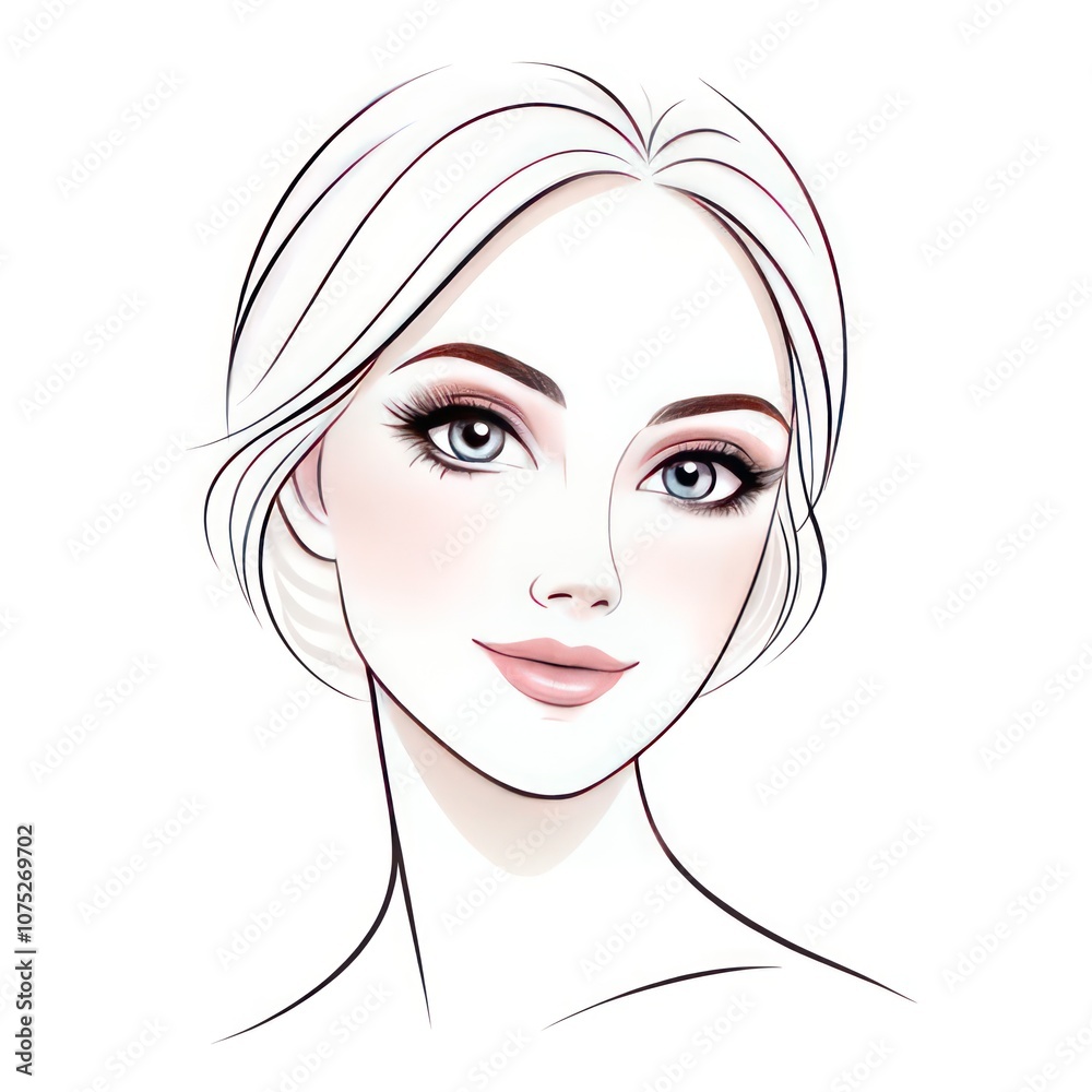 Elegant Portrait of a Woman Showcasing Natural Beauty Against a Minimalistic Background Elegant Portrait of a Woman Showcasing Natural Beauty Against a Minimalistic Background