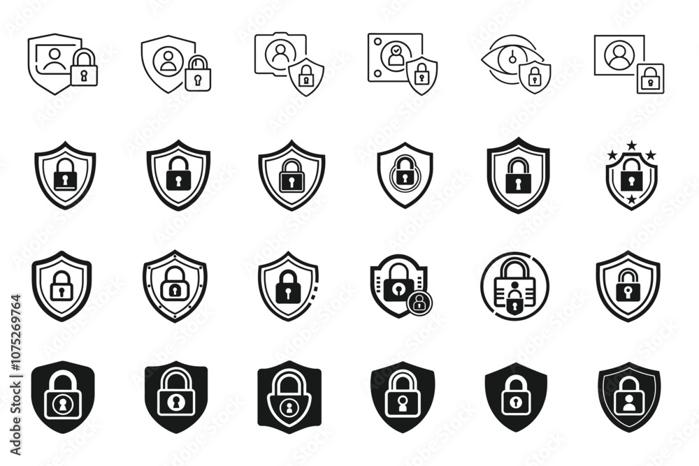 Privacy icon set in creative vector art Privacy icon set in creative vector art