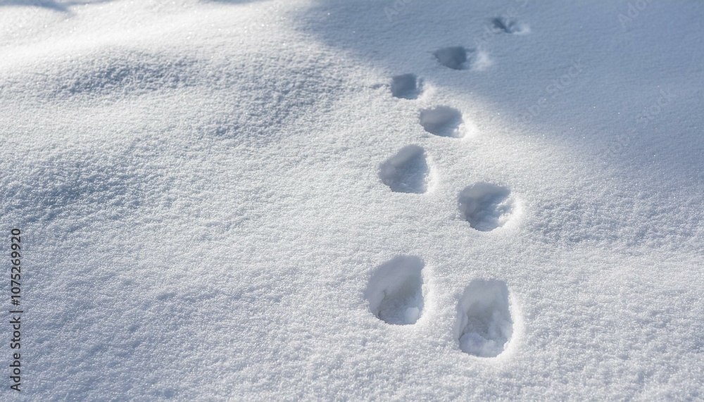 Small footprints left in the snow Small footprints left in the snow