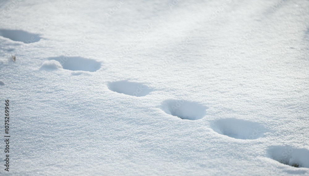 Small footprints left in the snow Small footprints left in the snow
