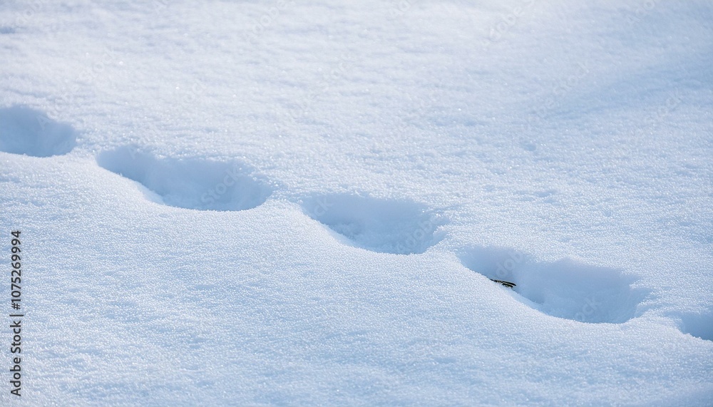 Small footprints left in the snow Small footprints left in the snow